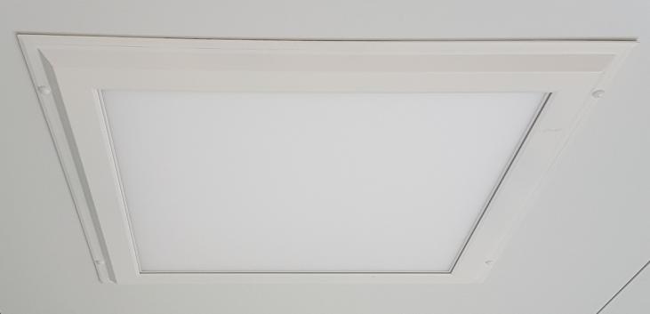 Luminaire applique LED HORUS BIO 48W 120lm/W pour laboratoires et salles blanches 710x710x20mm